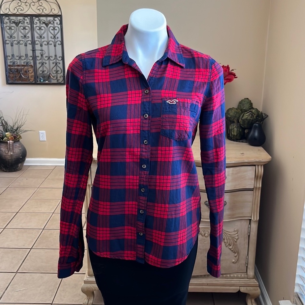 Hollister Vintage Medium Plaid Flannel Shirt